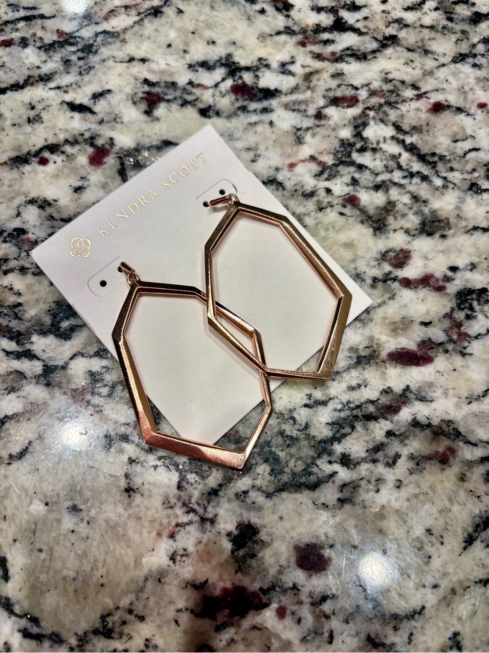 Kendra Scott Rose Gold Geometric Hexagon Hoop Earrings